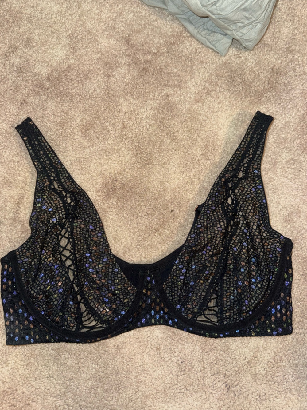 Savage X Fenty Disco Lace Up Bra and Brazilian